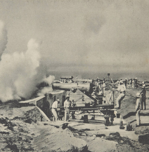 510X520 Photographic Postcard Of Big Gun Practice In Middle Head Sydney Nsw Nma