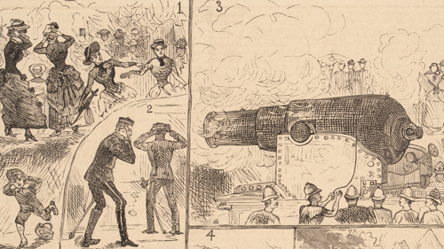 Easter Encampment sketch. From The Illustrated Sydney News and New South Wales Agriculturalist and Grazier (9 May 1885), p6. Courtesy of the State Library of NSW, TN115.